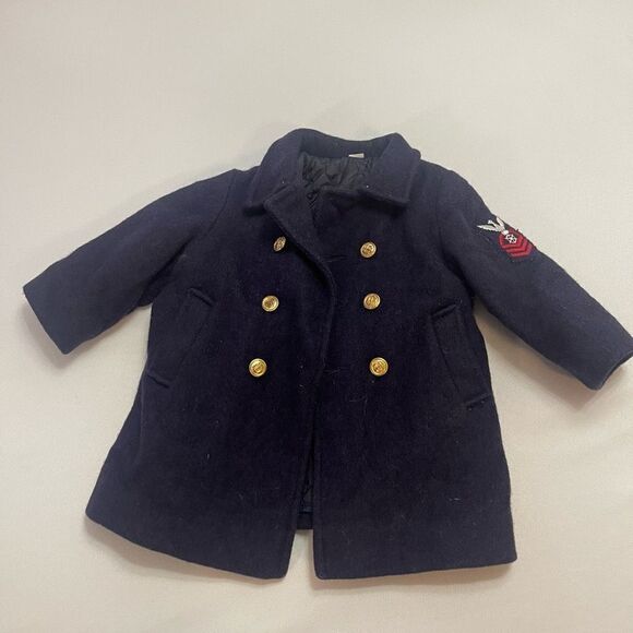 Fieldston Clothes VTG Navy Blue Wool Coat Kids Size 3T Union Made